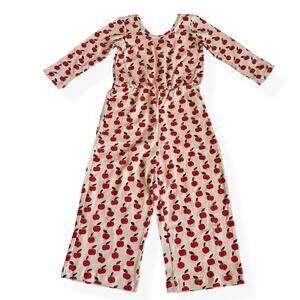 Alice + Ames Wide Leg Jumpsuit Apples Cotton Girls 5